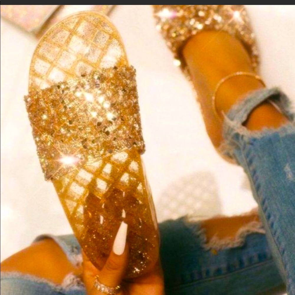 🆕 Embellished Sparkle Slides
